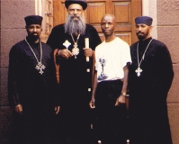 Nijel with His Holiness Abune Mathias and Ethiopian  monks