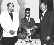 Nijel with Mayor Tom Bradley and Robert Watt