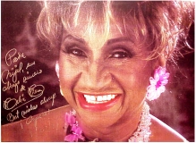 Celia Cruz autographed poster to Nijel