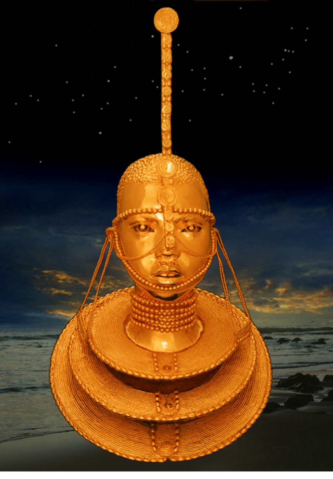 Maasai Princess bronze gold plated